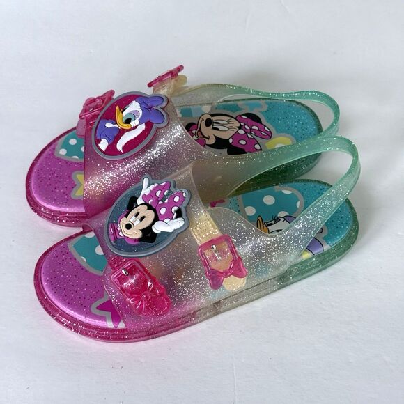 Disney Minnie Mouse Daisy Duck Little Girls Jelly Sandals Sz 12 EUC - Picture 2 of 9
